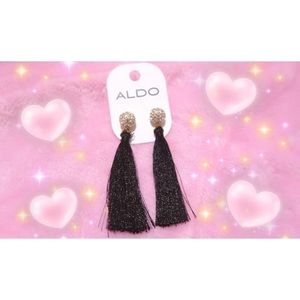 Aldo black tassel earrings